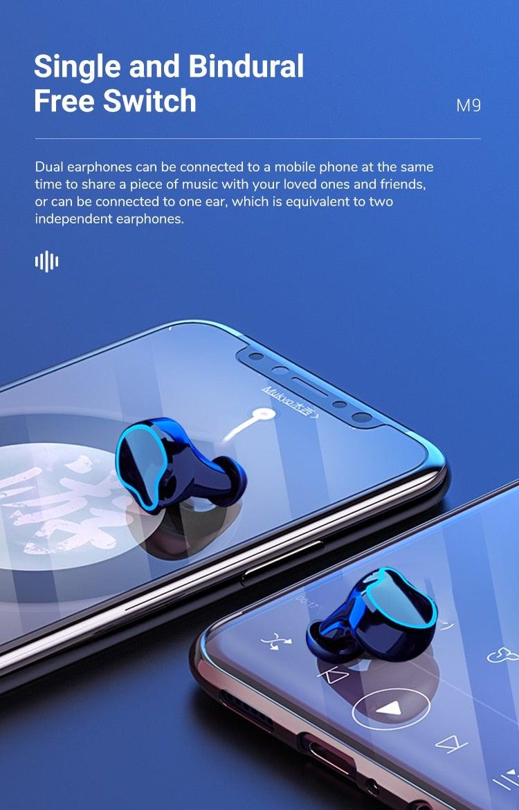 Unisex Lightweight Wireless Headphones Bluetooth 5.1 Headphones Waterproof Sport Earphone Headset Bluetooth Earpiece Sports Headphones Wireless Wearable Music Player Sweatproof Workout Portable Headphones LED Smart Screen Display Design