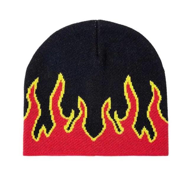 Unisex Modern Fire Design Soft Warm Beanies Comfortable Winter One Size Caps For Men And Women