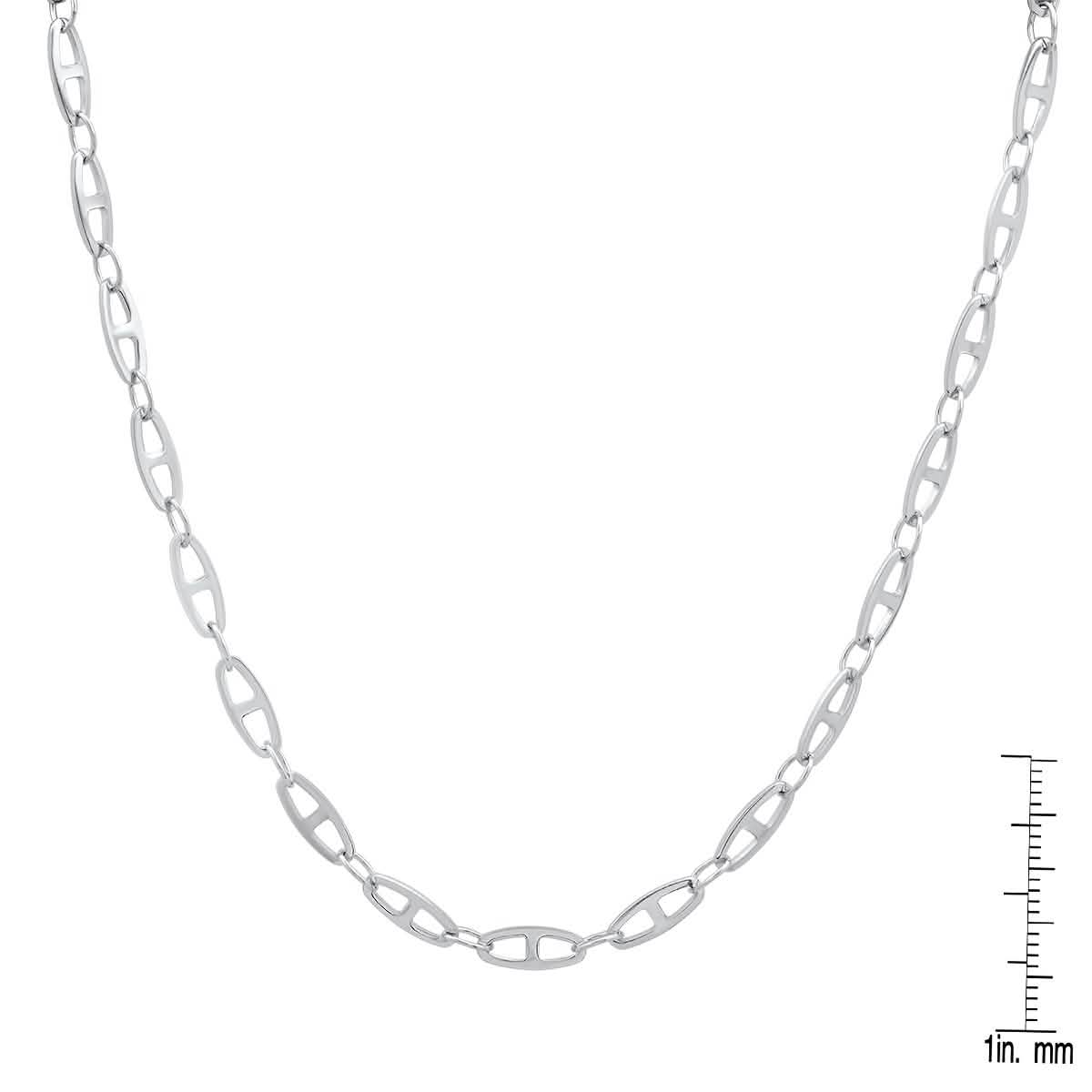 Unisex Stainless Steel Mariner Link Necklace