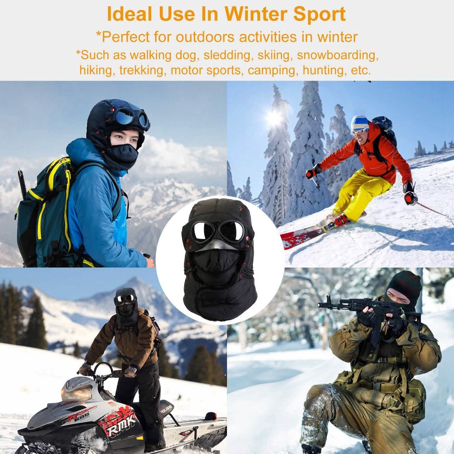 Unisex Thermal Winter Goggles Hat
