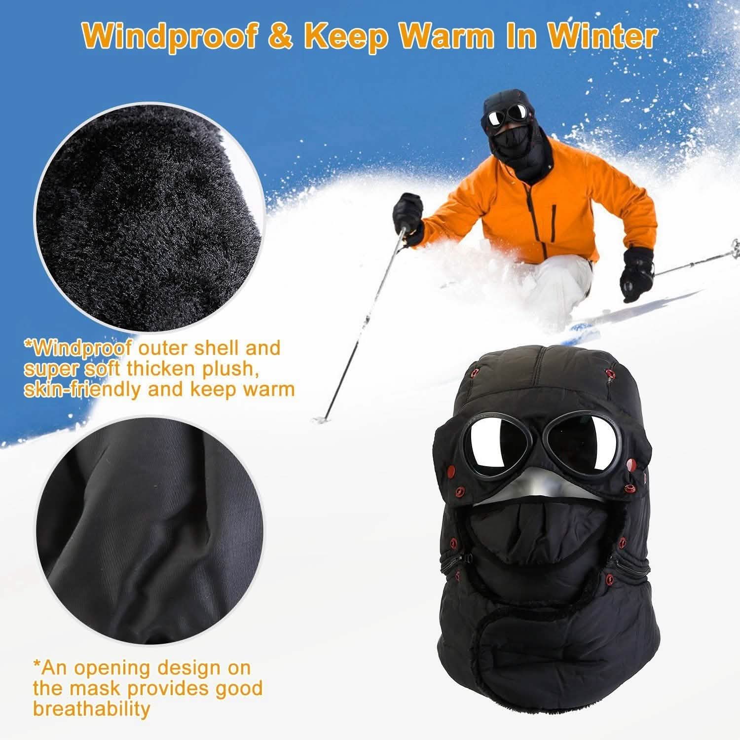 Unisex Thermal Winter Goggles Hat