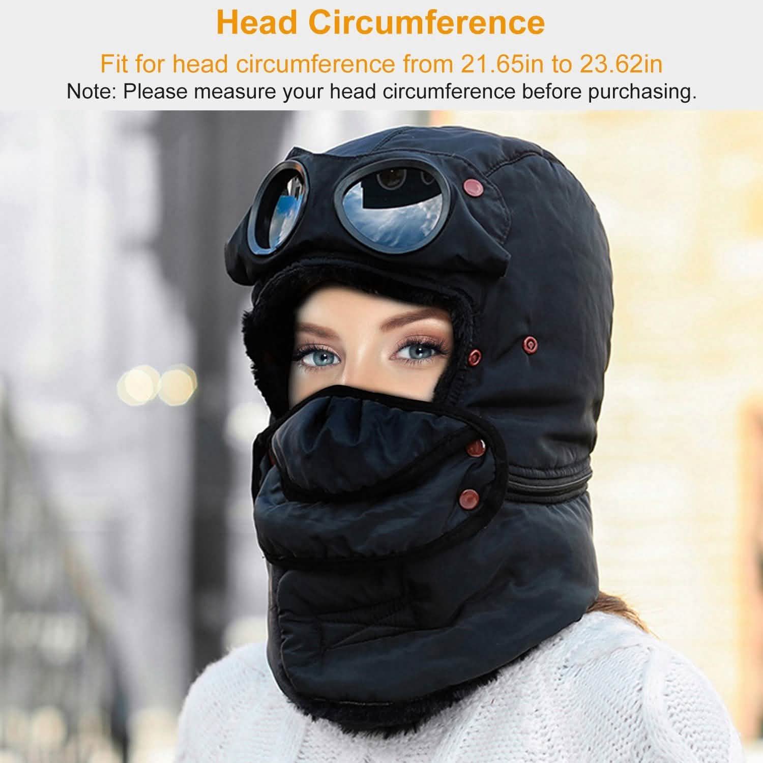 Unisex Thermal Winter Goggles Hat