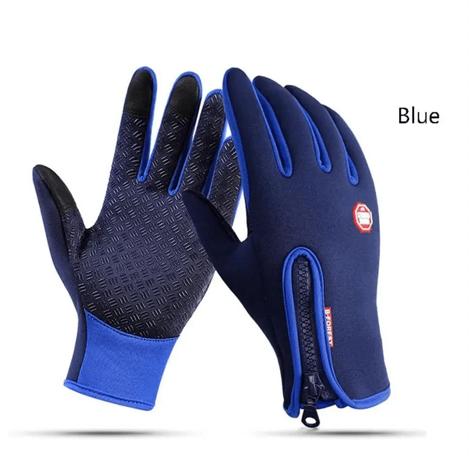Unisex Winter Blue Touch Screen Gloves Windproof Men And Women Ski Touchscreen Texting Gloves Autumn Warm And Soft Anti Slip Gloves For Cold Weathers