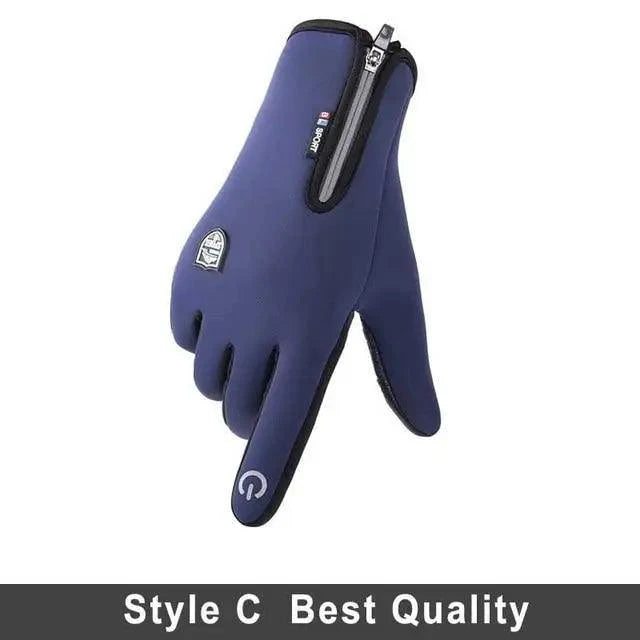 Unisex Winter Blue Touch Screen Gloves Windproof Men And Women Ski Touchscreen Texting Gloves Autumn Warm And Soft Anti Slip Gloves For Cold Weathers