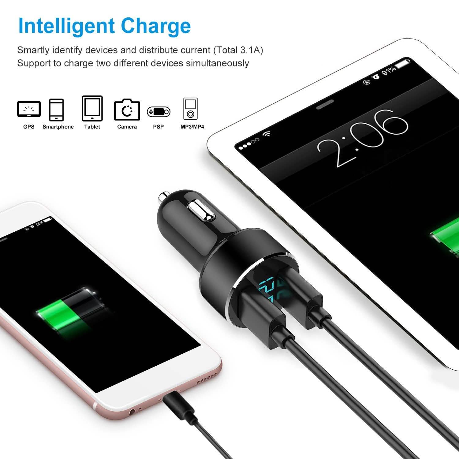 Universal 15W/3.1A Dual USB Car Charger
