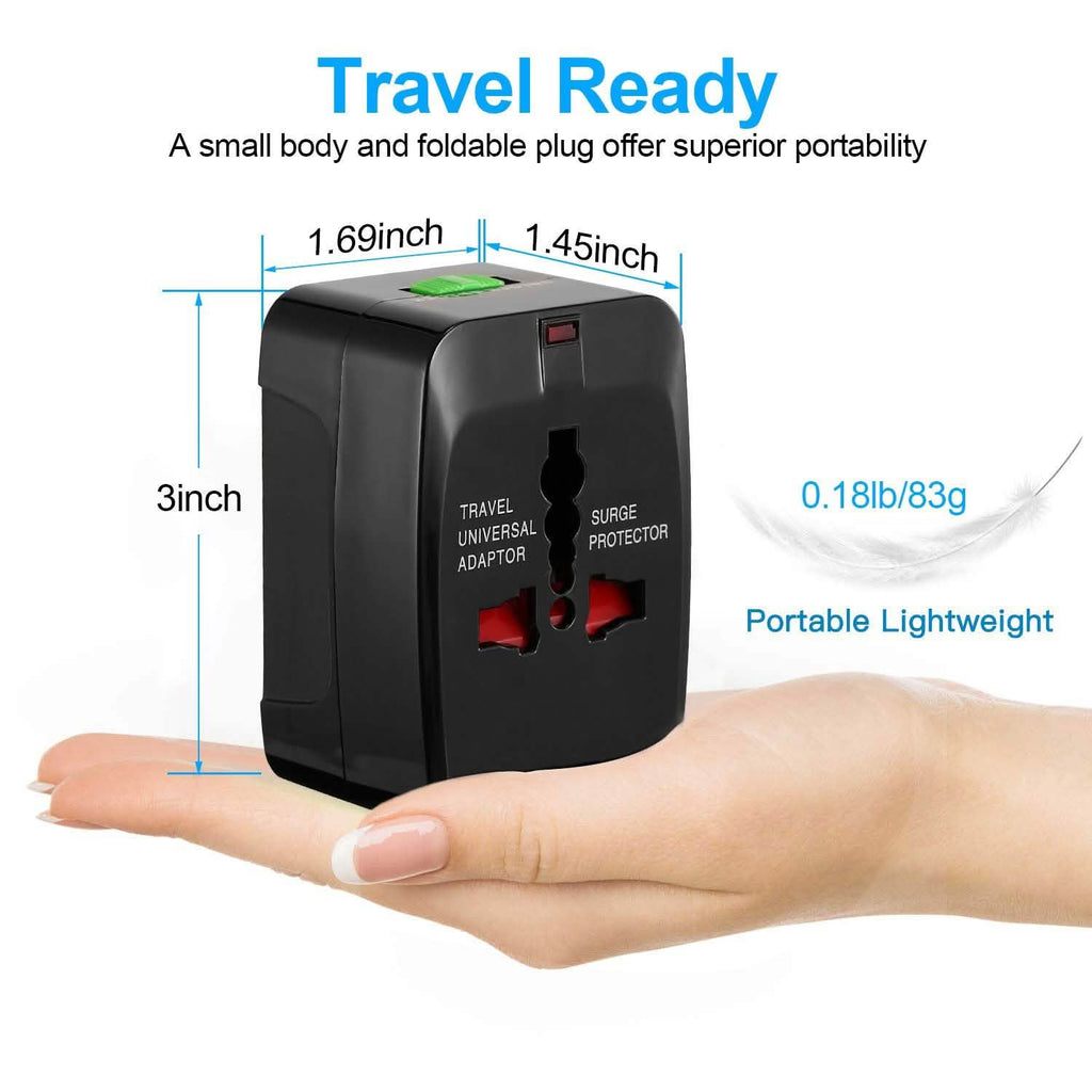Universal Travel Adapter with 4 Interchangeable Plugs