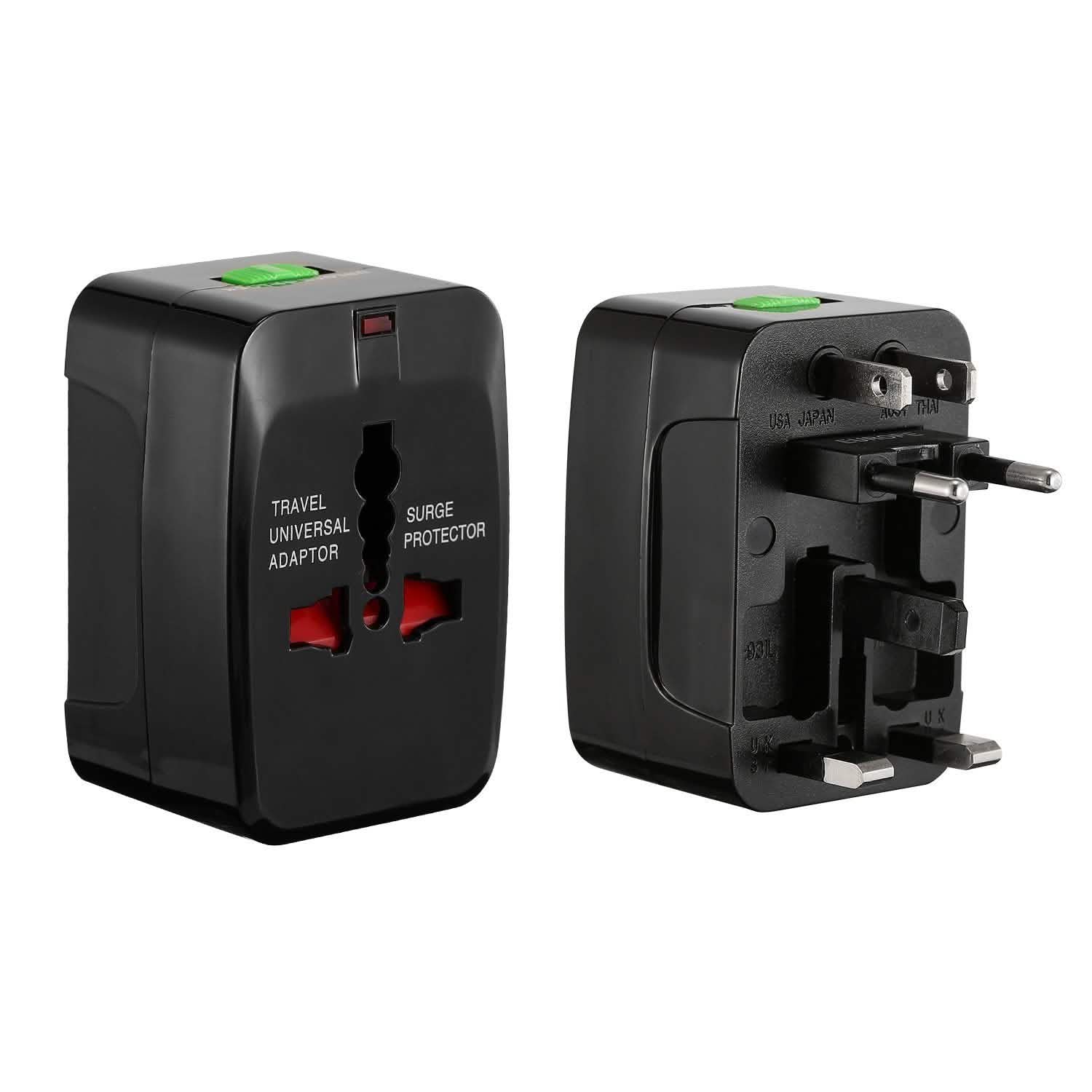 Universal Travel Adapter with 4 Interchangeable Plugs