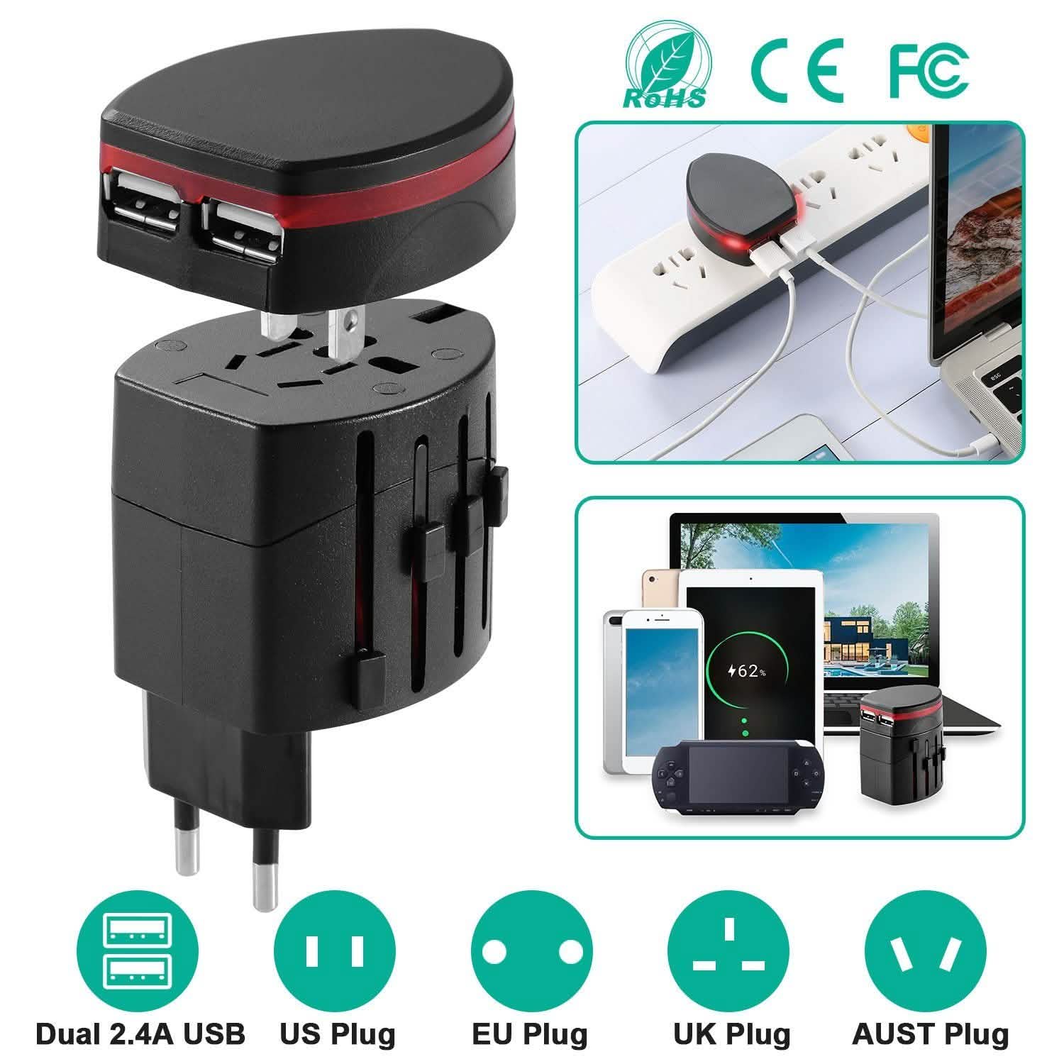 Universal Travel Power Adapter All in One Wall Charger