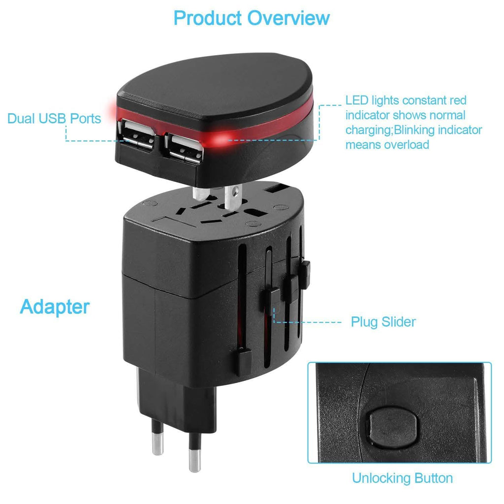 Universal Travel Power Adapter All in One Wall Charger