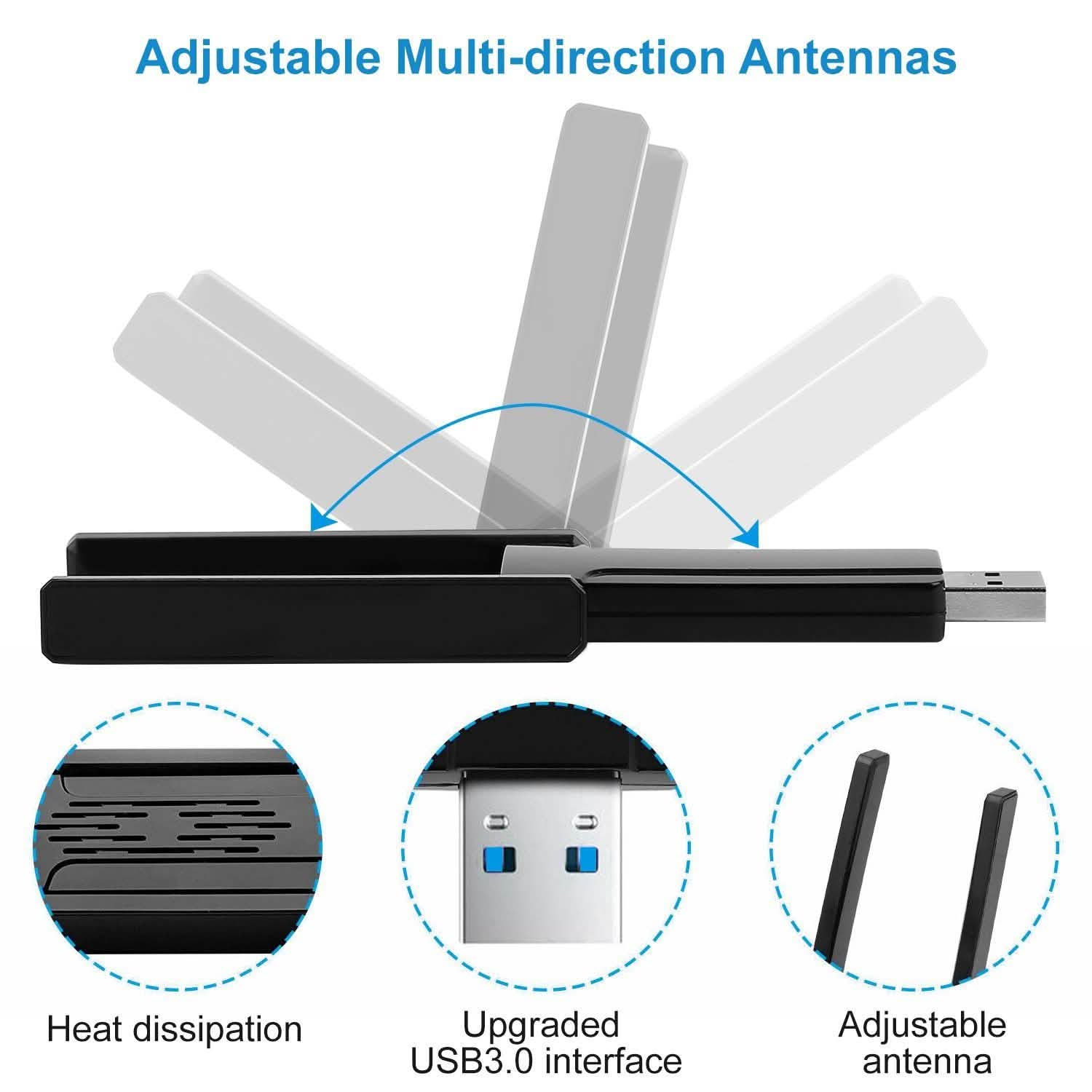 USB 3.0 WiFi Adapter AC1300 Mbps