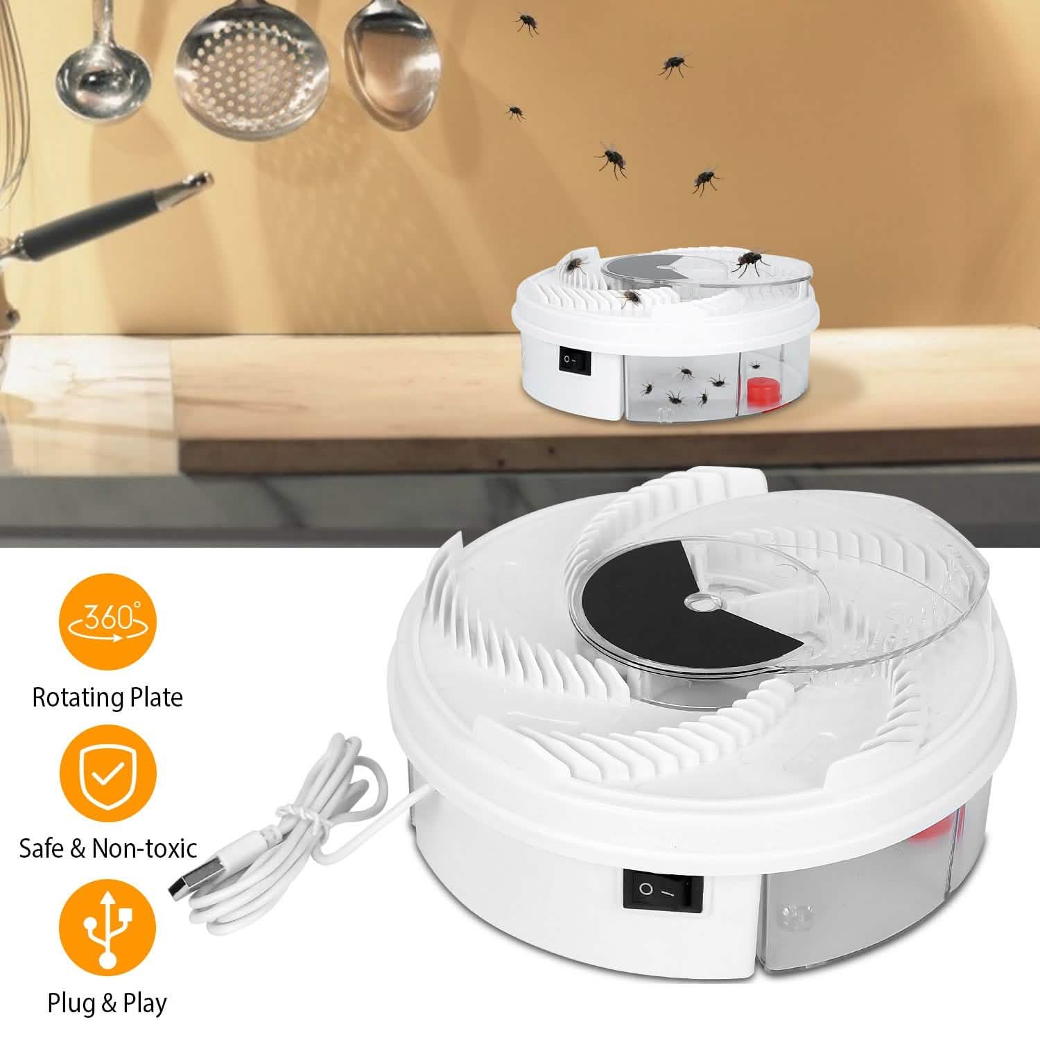 USB powered Electric Fly Trap Automatic Flycatcher