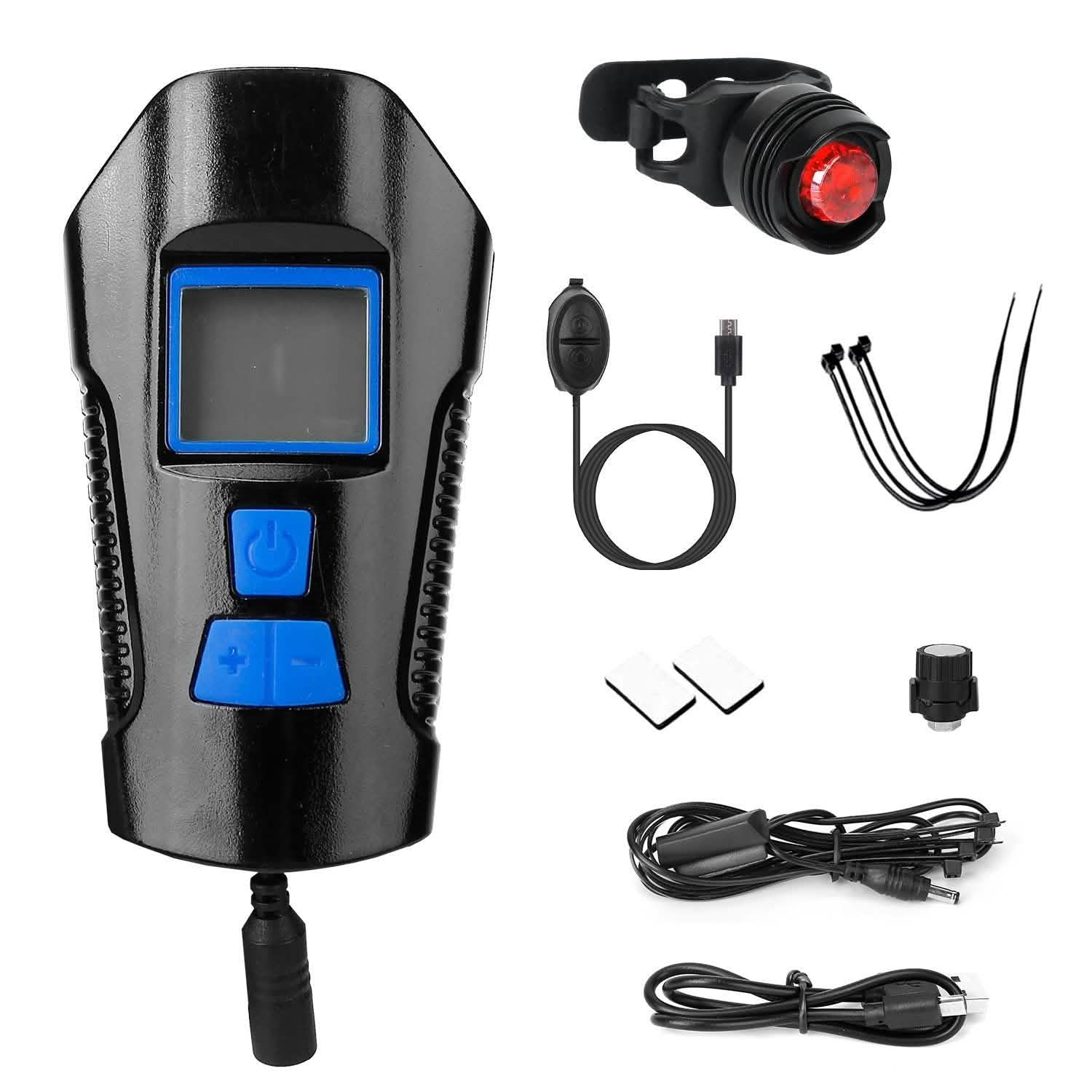 USB Rechargeable Bike Light Set with Speedometer and Odometer