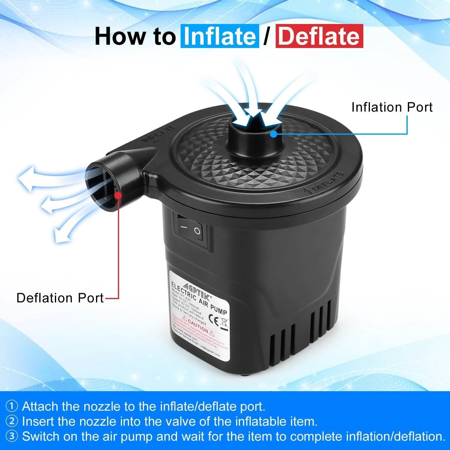 USB Rechargeable Cordless Electric Air Pump