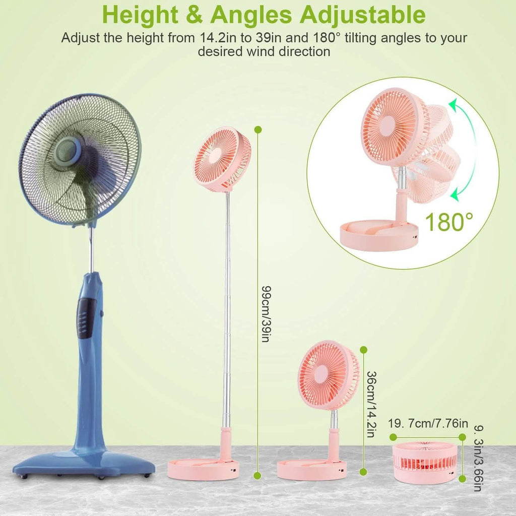 USB Rechargeable Portable Folding Desk Table Fan