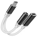 USB Type C to 3.5MM Aux Audio Charging Adapter