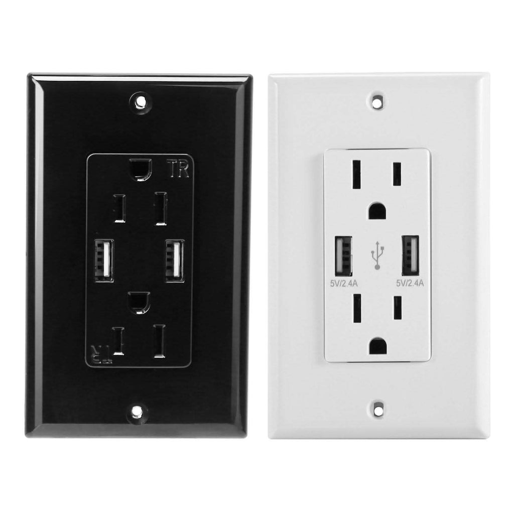 USB Wall Outlet Dual 2.4A USB Wall Charger
