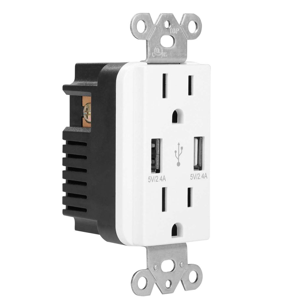 USB Wall Outlet Dual 2.4A USB Wall Charger