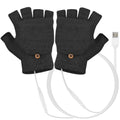 USB Wool Heated Half Fingerless Gloves