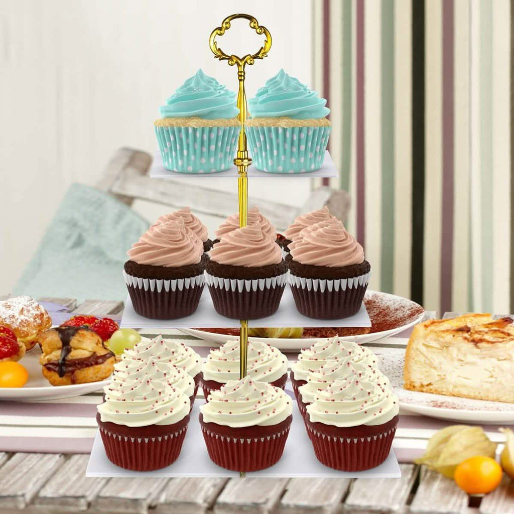 Utenlid 3-Tier Square Stacked Party Cupcake Stand