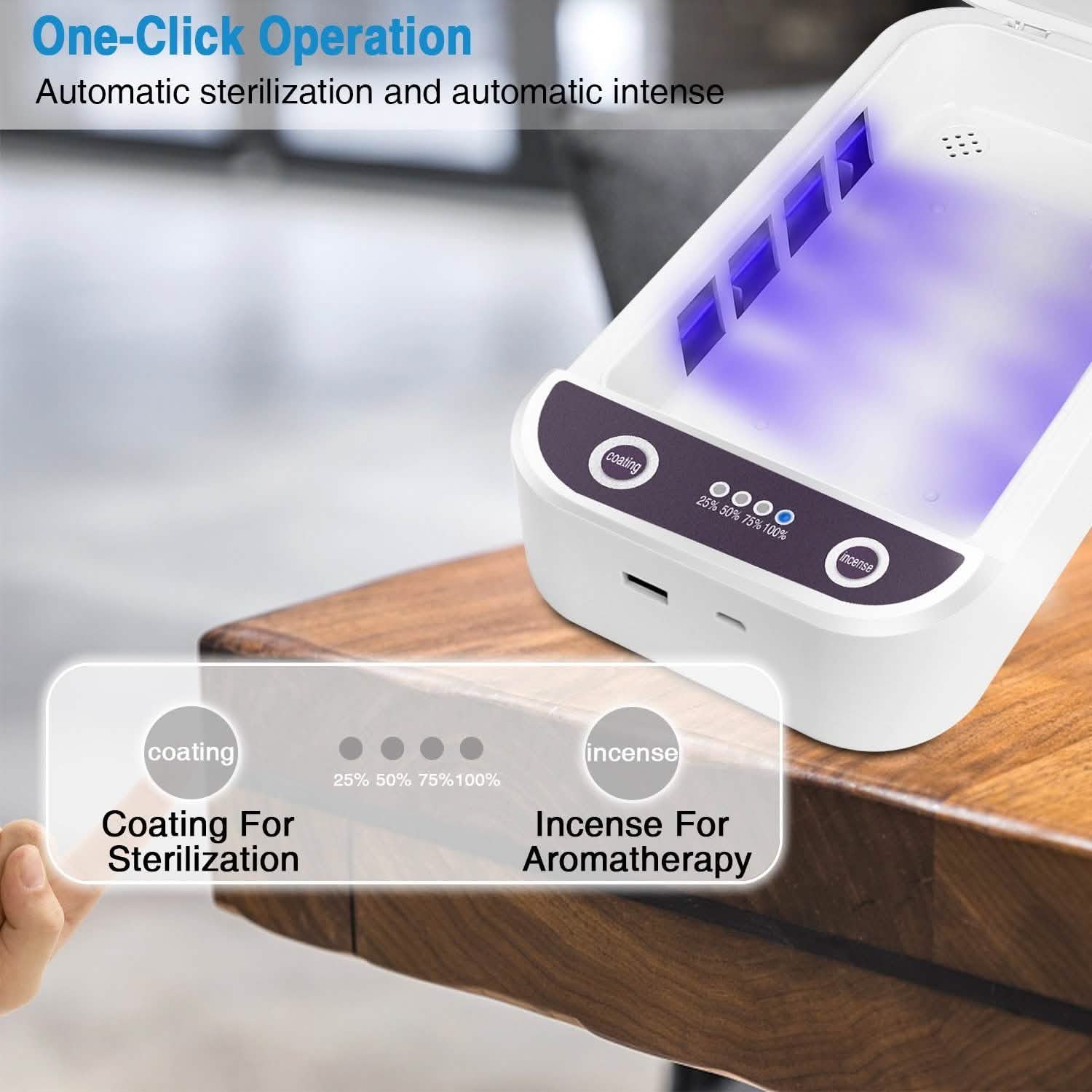 UV Light Phone Disinfection Box with Aromatherapy Function