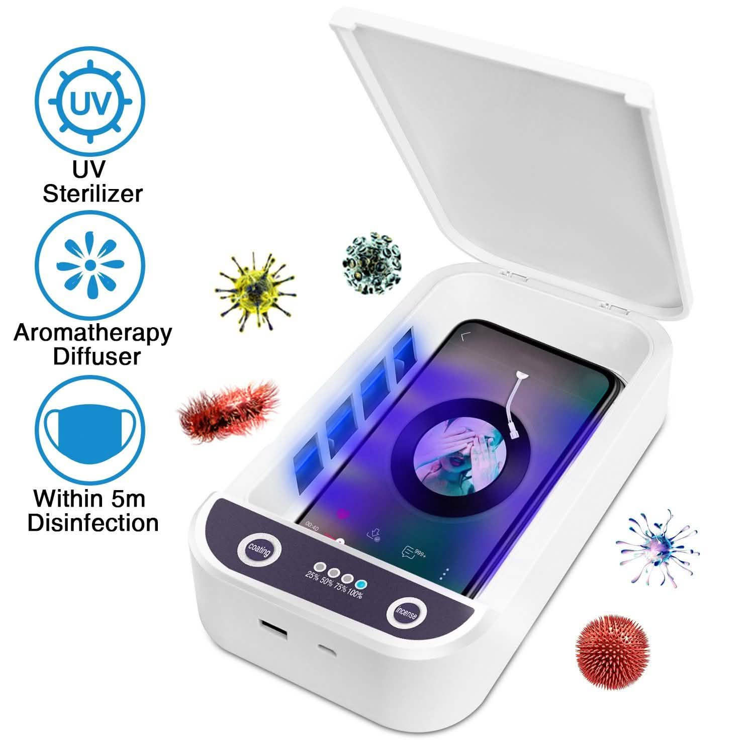 UV Light Phone Disinfection Box with Aromatherapy Function