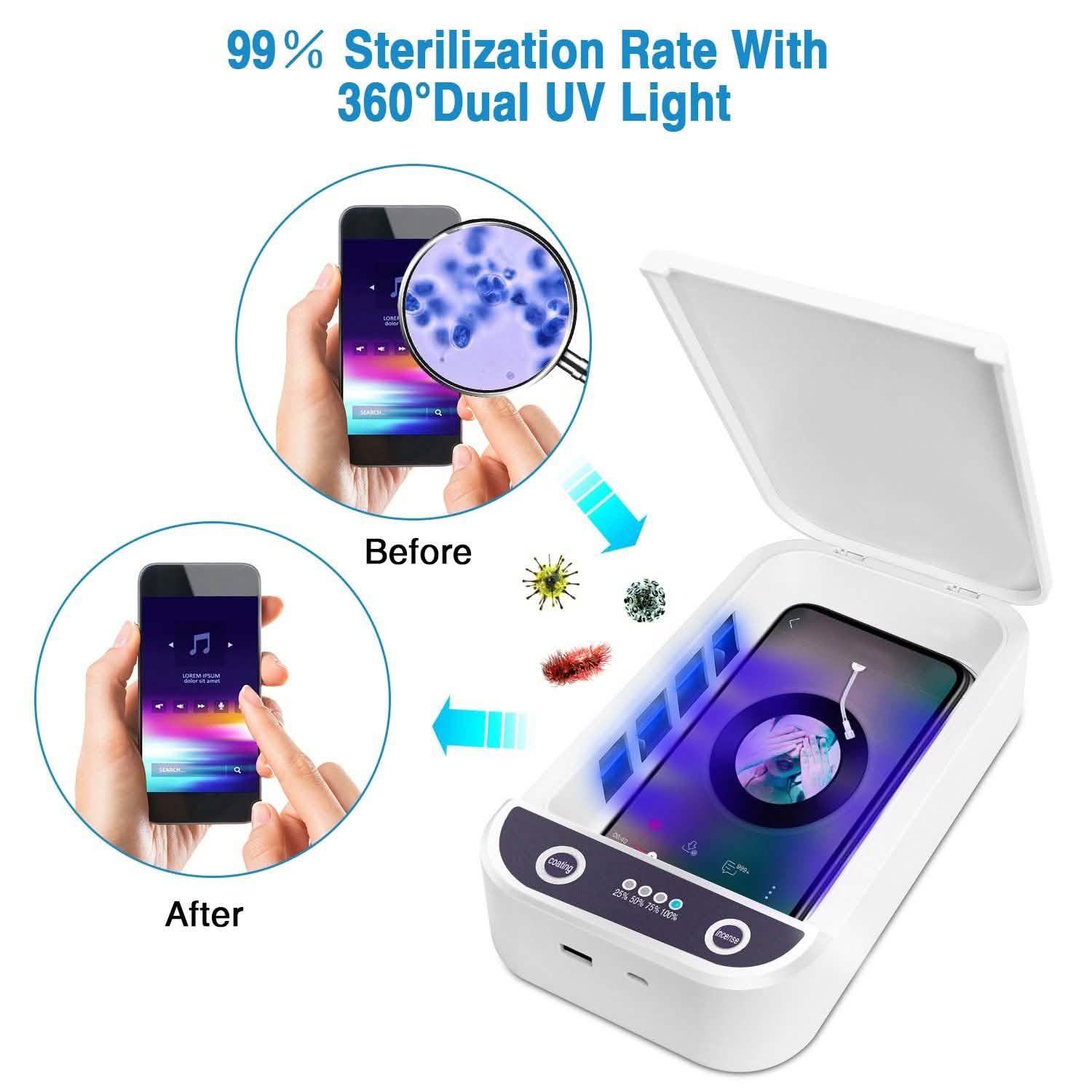 UV Light Phone Disinfection Box with Aromatherapy Function