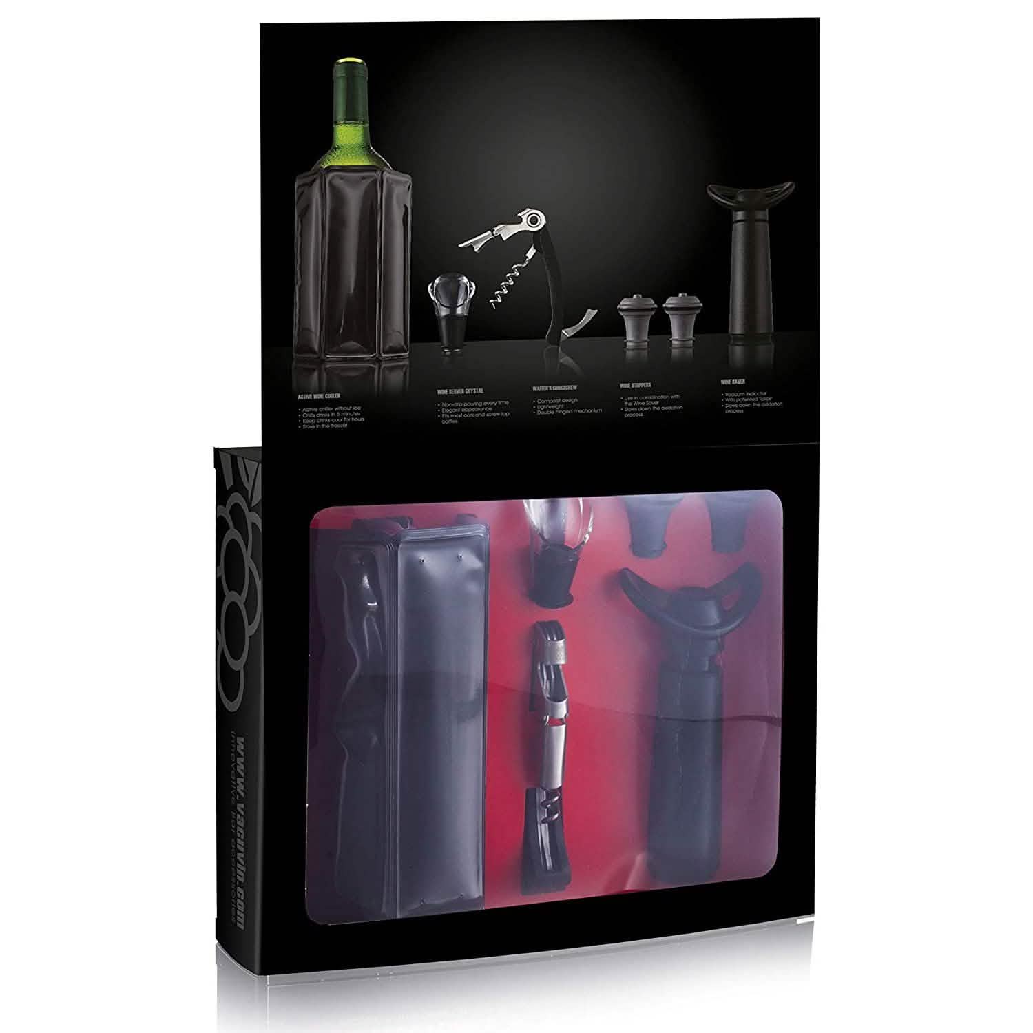 Vacu Vin Wine Saver Pump with 2 Vacuum Bottle Stoppers