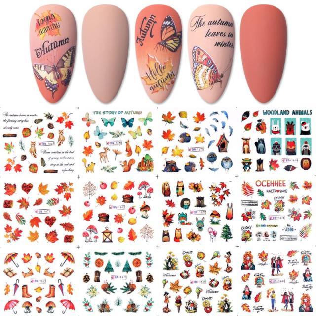 Valentines Heart Letter Flower Nail Stickers Sliders For Nails Water Decals Sticker Tips Manicure Decals for Nail Art Decoration Including Hearts Stars Letters Bowknot Leaves Flowers Plants Fruits Butterflies Nail Art Decoration