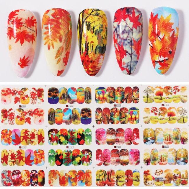 Valentines Heart Letter Flower Nail Stickers Sliders For Nails Water Decals Sticker Tips Manicure Decals for Nail Art Decoration Including Hearts Stars Letters Bowknot Leaves Flowers Plants Fruits Butterflies Nail Art Decoration