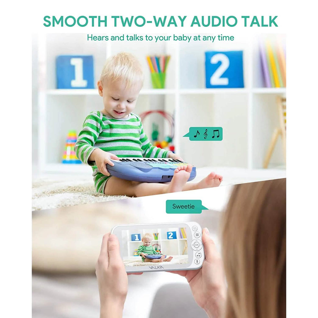 VALKIA 720P 5" HD Display Baby Monitor with Camera & Audio