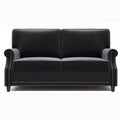 Velvet Roll Up Arm Chair Loveseat with Nail Head
