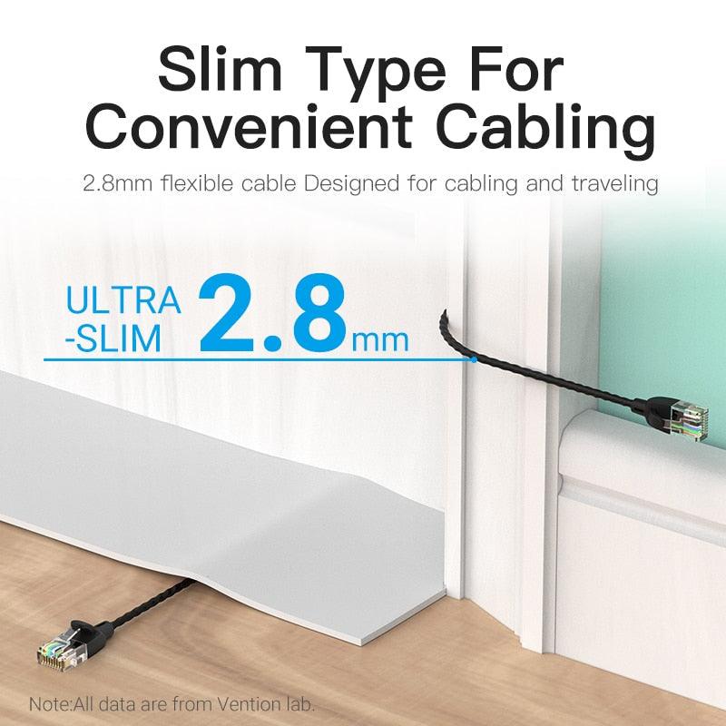 Vention Ethernet Cable Cat6 10Gbps RJ45 Slim Ethernet Patch Cable Cat6 Lan Cable Internet Modem Laptop Router Network Ethernet Cable For Modem PC Laptop Cable