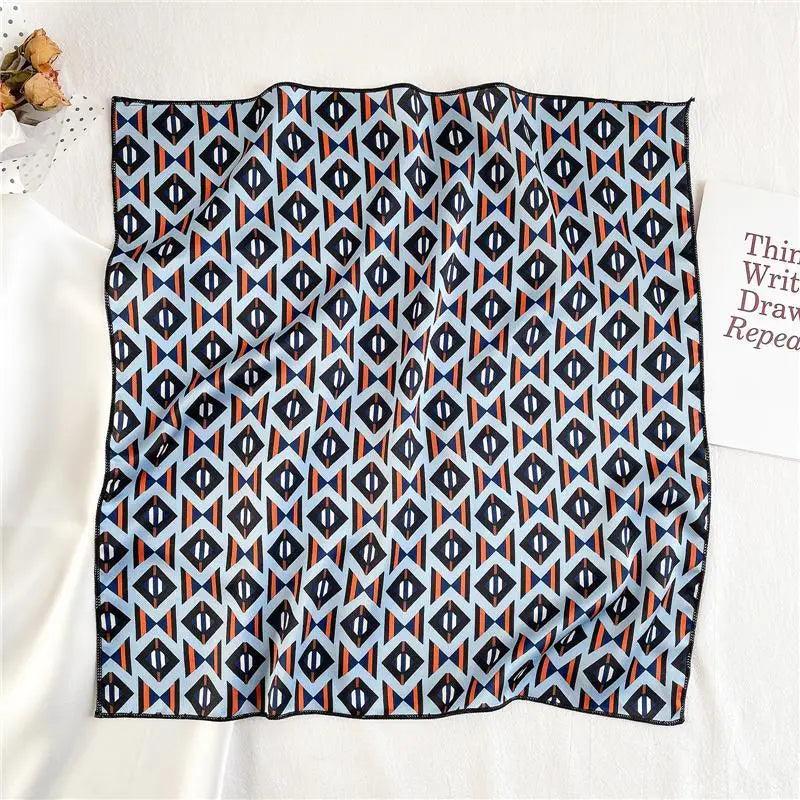 Versatile Square Silk Scarf For Women Fashionable Printed Small Neck Scarfs Office Lady Hair Band Foulard Hand For Female Bandana Shawl