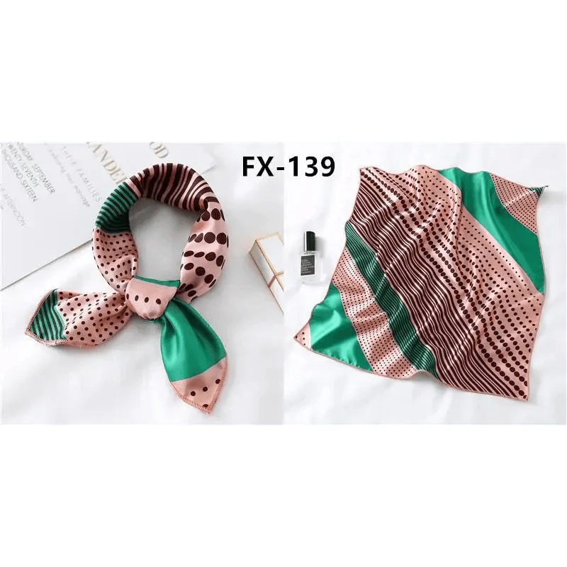 Versatile Square Silk Scarf For Women Fashionable Printed Small Neck Scarfs Office Lady Hair Band Foulard Hand For Female Bandana Shawl