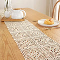 Vintage Farmhouse Style Crochet Lace Tablecloth