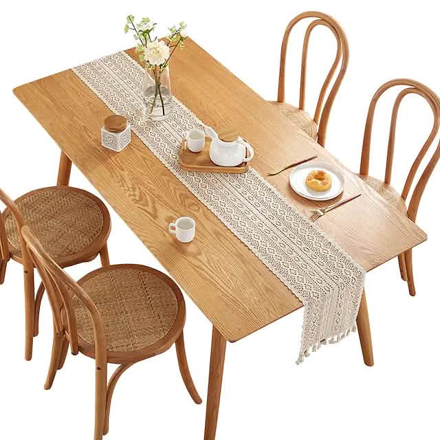 Vintage Farmhouse Style Crochet Lace Tablecloth