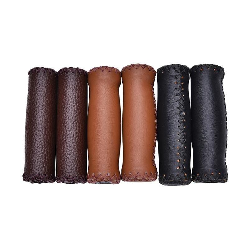 Vintage Retro Riding Road Mountain Bike Bicycle Handlebar Grip Artificial Leather Cycling Grip Health Gear Bicycle Handlebar Grips Bike Handle Cover Grips Artificial Leather Bicycle Handle Covers For Sports Riding