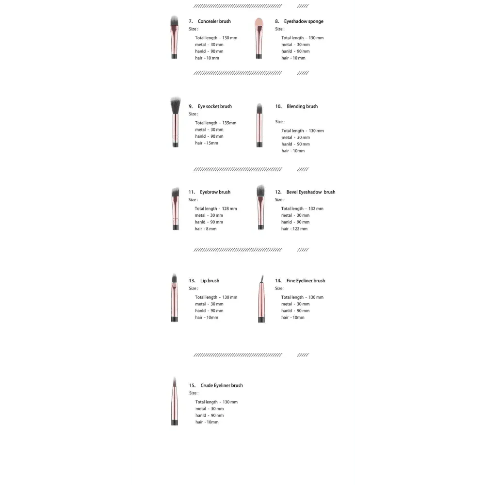 Vintage Style 5/10/15Pcs Makeup Brushes Set Powder Eye Shadow Foundation Blush Blending Make Up Brush Beauty Cosmetic Kit Tools