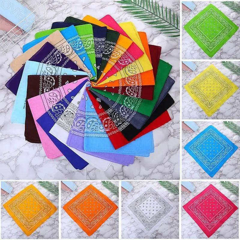 Vintage Style Print Bandana Hair Bands for Girls Women Headband Square Scarf Face Mask Cross Turban Bandanas Headwear