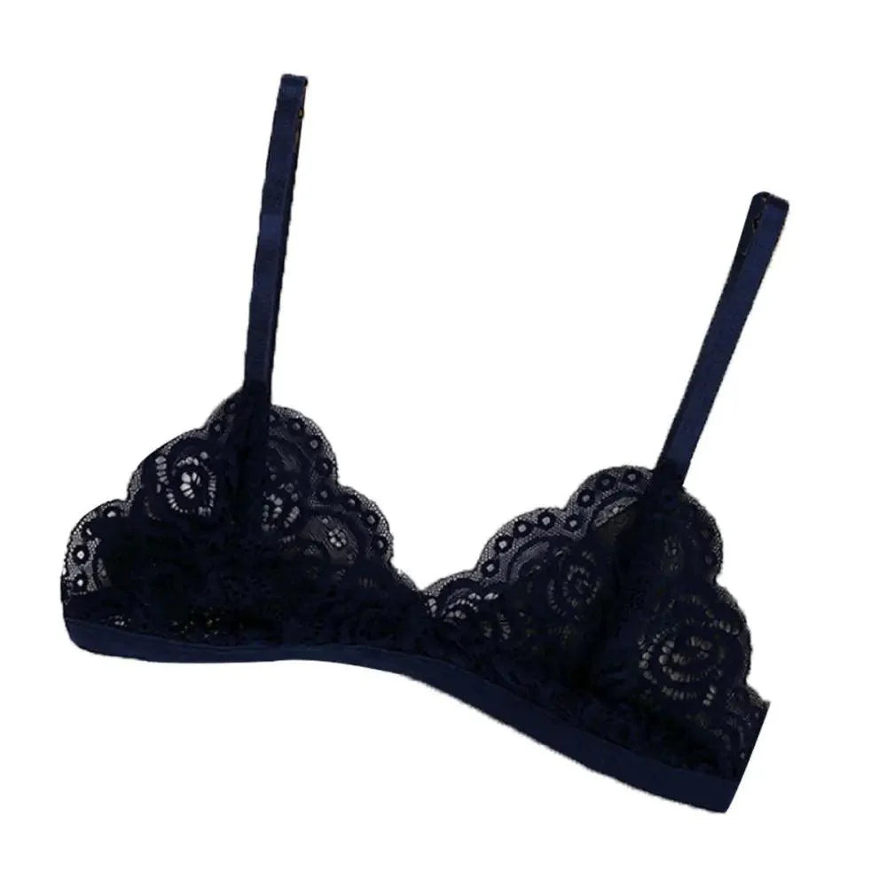Vintage Style Women's Thin Bra Without Chest Pad Fashionable Sexy Lace Bra Back Buckle Tube Top Women's  Underwear Summer Clothes