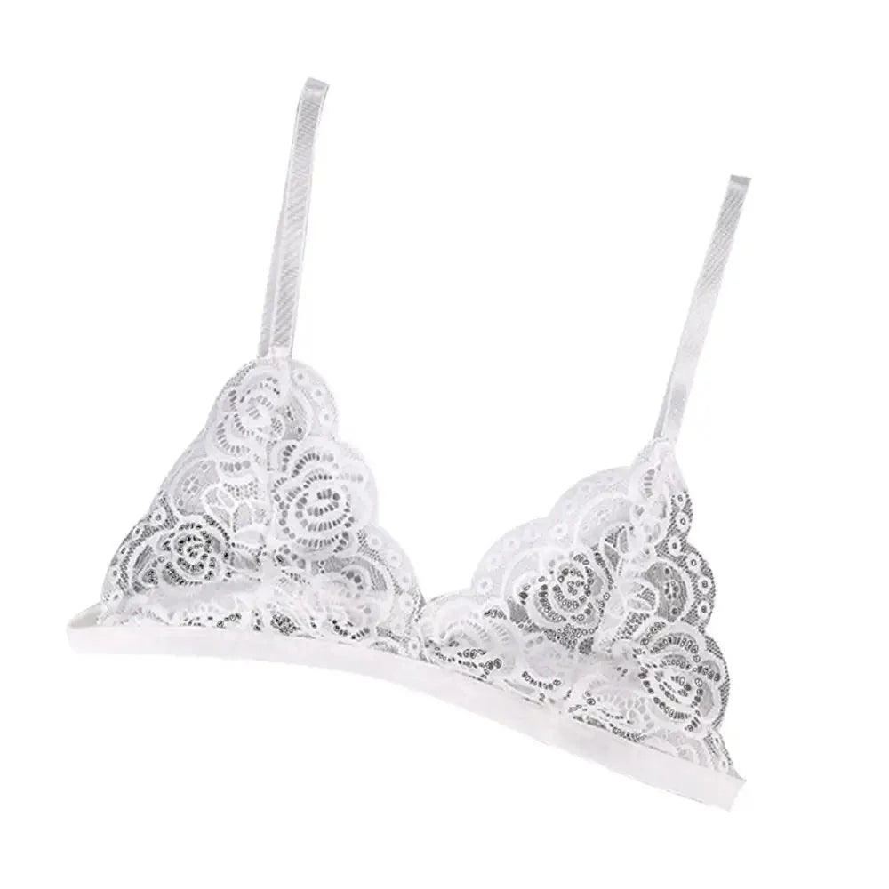 Vintage Style Women's Thin Bra Without Chest Pad Fashionable Sexy Lace Bra Back Buckle Tube Top Women's  Underwear Summer Clothes