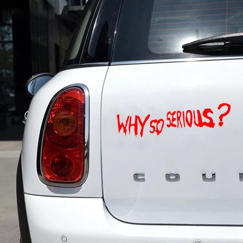 Vinyl Decal "Why So Serious?" Car Sticker Waterproof Auto Decors on  Bumper Rear Window Biker Helmet "WHY SO SERIOUS?" Vinyl Decal Sticker for Laptop, Car Window, Wall Art