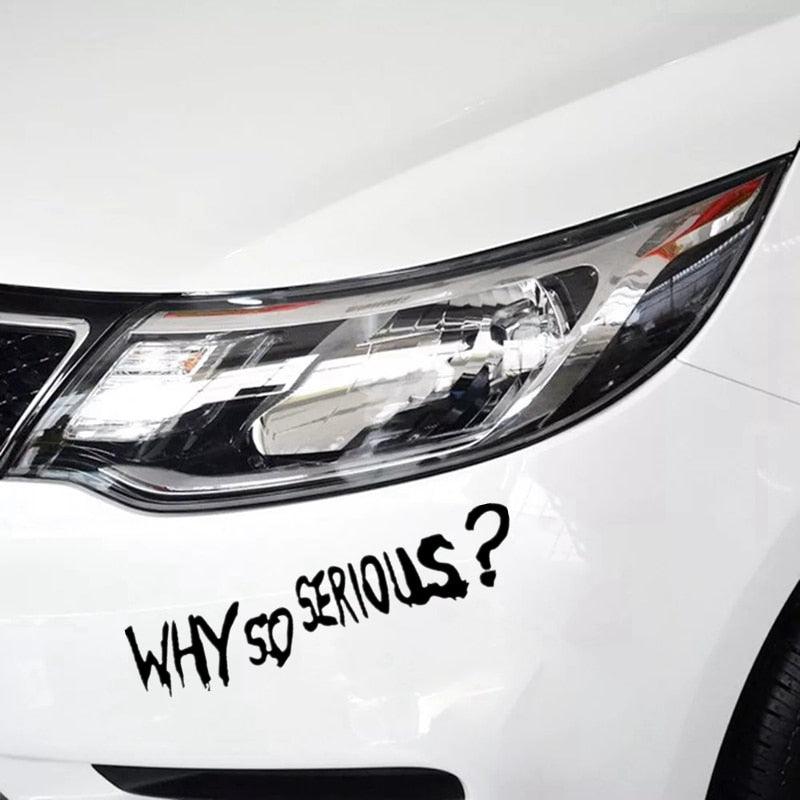 Vinyl Decal "Why So Serious?" Car Sticker Waterproof Auto Decors on  Bumper Rear Window Biker Helmet "WHY SO SERIOUS?" Vinyl Decal Sticker for Laptop, Car Window, Wall Art