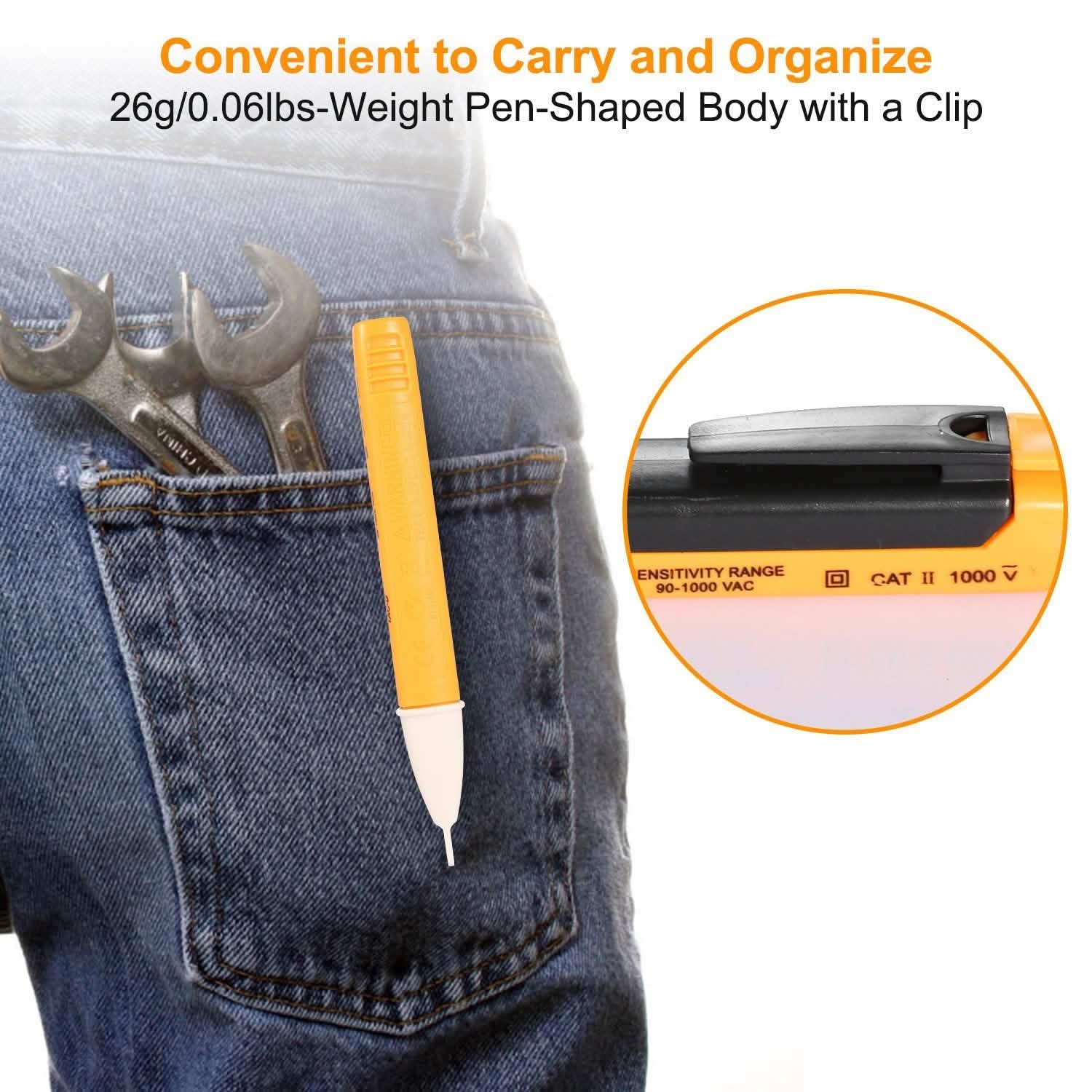 Voltage Tester Detector Pen Non-Contact with Flashlight