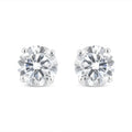 14K White Gold 2.00 Cttw Lab Grown Round Brilliant-Cut Diamond Classic 4-Prong Stud Earrings with Screw Backs (F-G color, VVS2-VS1 Clarity)