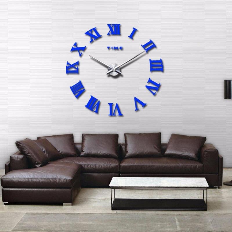Wall Clock Promotion New Home Decor Large Roman Mirror 3D Wall Clock Mirror Surface Decorative Clock Large Wall Sticker Clock for Living Room Bedroom Office Home Decorations Fashion  Modern Quartz Clocks Living Room  Sticker Watch