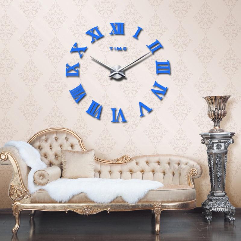 Wall Clock Promotion New Home Decor Large Roman Mirror 3D Wall Clock Mirror Surface Decorative Clock Large Wall Sticker Clock for Living Room Bedroom Office Home Decorations Fashion  Modern Quartz Clocks Living Room  Sticker Watch