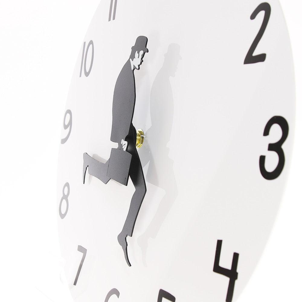 Wall Clock Silly Walk Wall Clock Comedy Creative Artwork Sweep Seconds Silent Funny Modern Silent Wall Watch Clock for Living Room Decor  Comedian Home Decor Novelty Wall Watch Funny Walking Silent Mute Clock