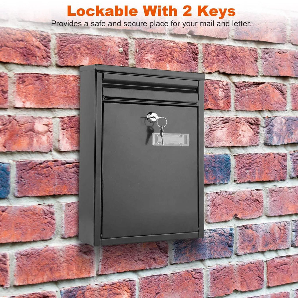 Wall Mount Mailbox Lockable Galvanized Iron Letter Post Box