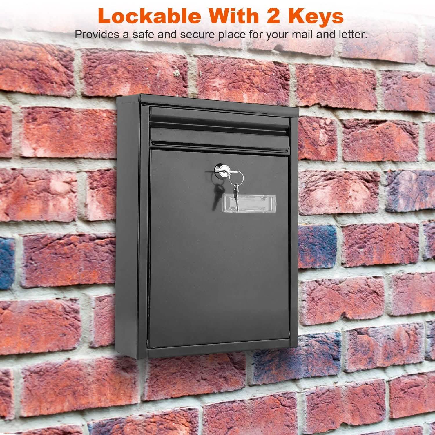 Wall Mount Mailbox Lockable Galvanized Iron Letter Post Box